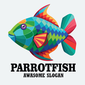 design logo vector icon parrot fish