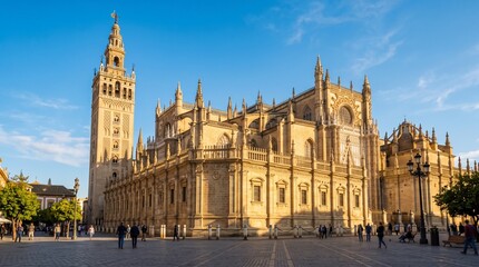 Naklejka premium Seville Cathedral and Giralda Tower in Seville