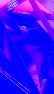A 3d digital rendering of abstract blue and purple geometric shapes