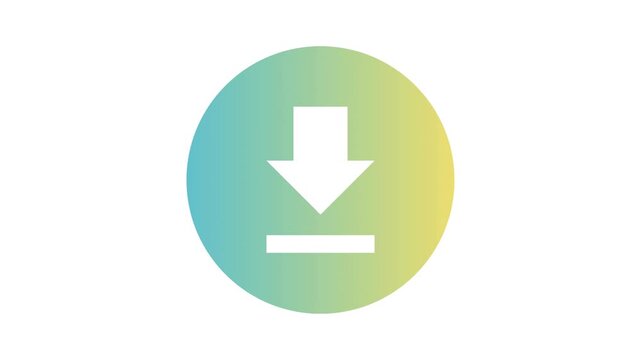 A modern, gradient-colored circular web icon featuring a prominent downward arrow, signifying download functionality for digital data and online content