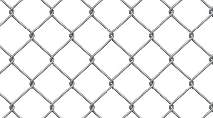 Fototapeta premium Metal chain link fence pattern isolated on transparent background