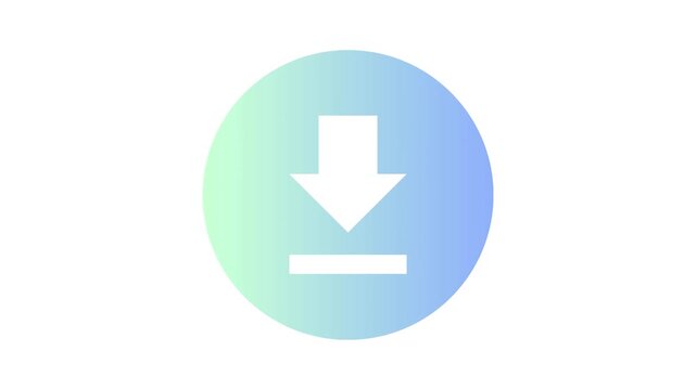 Modern gradient download button icon, symbolizing data acquisition, file transfer, and content retrieval for contemporary digital interfaces, ensuring a smooth user experience