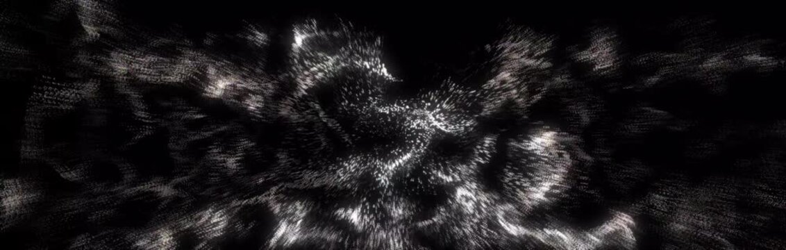 Cinematic Monochrome Particle Flow, Dynamic Sound Driven Waves, Modern Abstract Motion Background