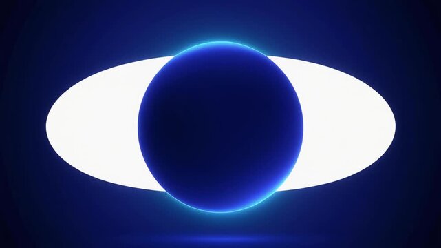 Image photo animation details abstract blue sphere tokens. White oval paths frame connected planetary geometry models. Minimal clean design frameworks loop template assets.