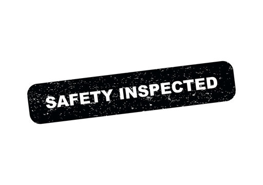 Black grunge rubber stamp with the text safety inspected for quality control isolated on transparent background
