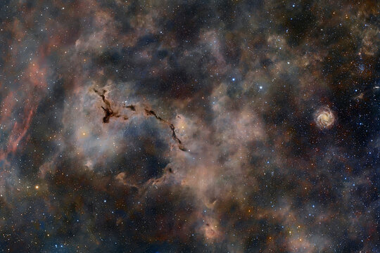 Astrophotography of Barnard 150 nebula and NGC 6946 galaxy