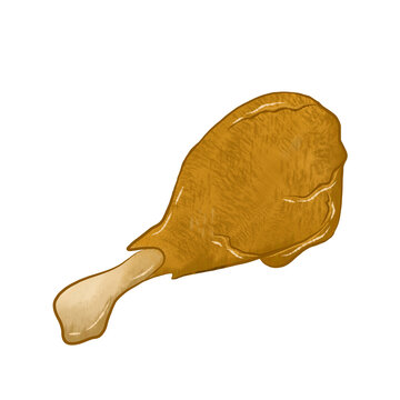 fried chicken thigh isolated