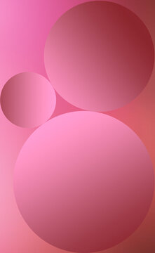 Abstract pink gradient background with floating 3d sphere shapes