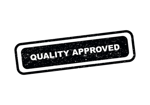 Quality approved rubber stamp sign with a grunge texture effect isolated on transparent background