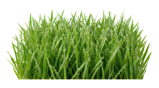 Fresh green grass patch isolated on a simple ground level view