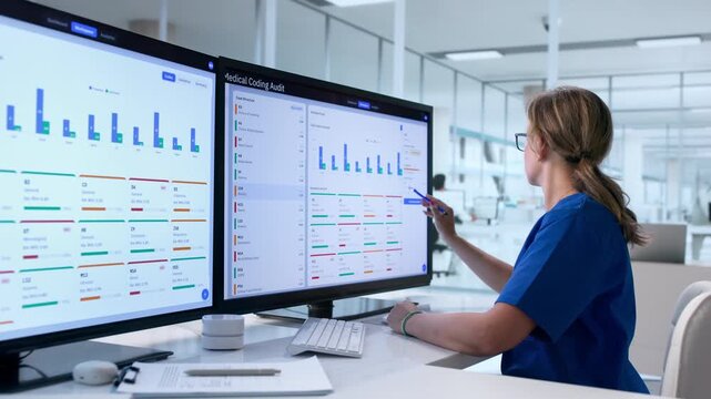 Medical Coder Carefully Reviews Clinical Documents