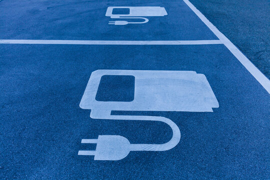 Electric Vehicle Charging Station symbol at the motorway