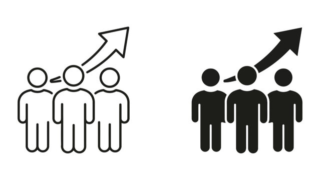 Business team growth success icon with upward arrow business progress