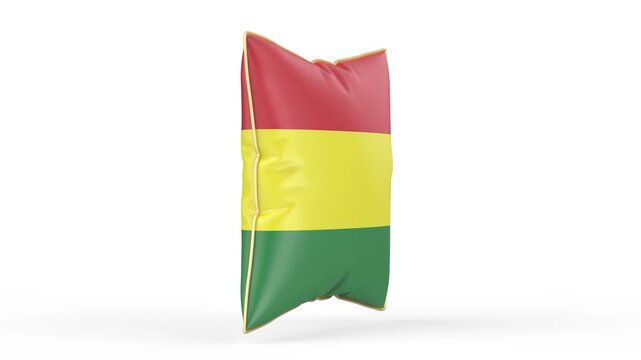 Pillow with the flag of Bolivia on white background
