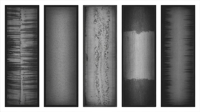 Distressed grunge texture overlays. Set of weathered vintage patterns for design projects.
