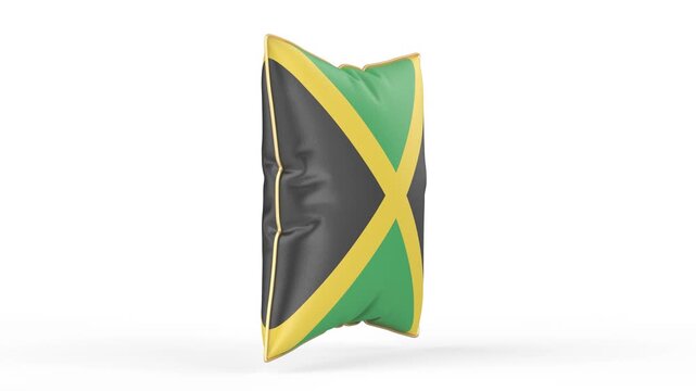 Pillow with the flag of Jamaica on white background
