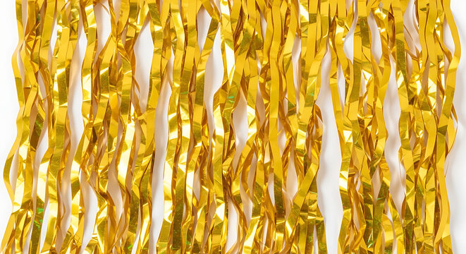 Golden tinsel hanging decoration for festive celebration