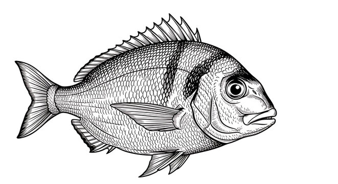 Black and white fish swimming in water