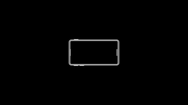 Turn the phone horizontally and vertically icon. Video template for social networks.