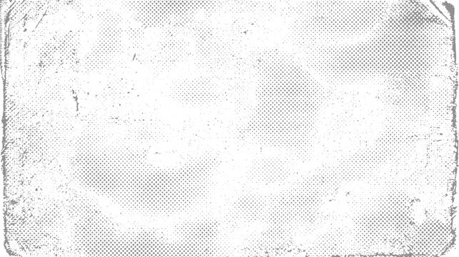 Grunge Halftone Ink Print Background, Organic Distressed Dot Texture, Vintage Worn Surface, Rough Screen Print Pattern, Retro Abstract Monochrome Vector Illustration.