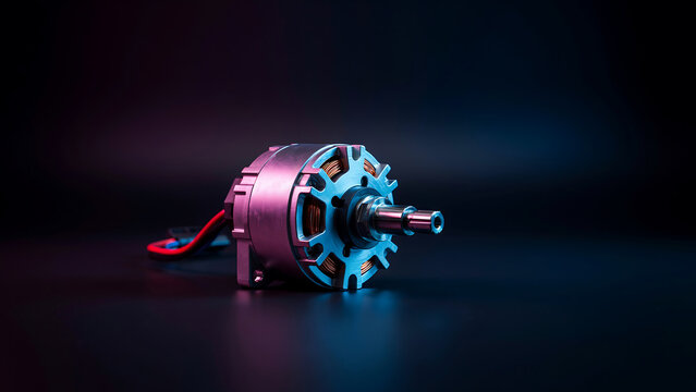 Highperformance brushless motor with copper windings and attached wiring on reflective surface