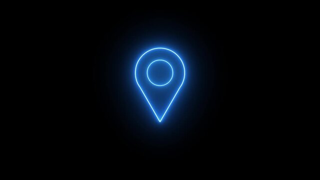 GPS location pointer animated location pointer, pin icon pointer motion video on white background. motion graphics 4k