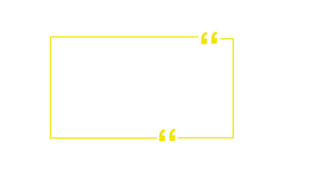 Modern quote frame icon  featuring a clean line border with quotation marks on transparent background. Ideal for testimonials, reviews, social media quotes, Simple and elegant with alpha channel