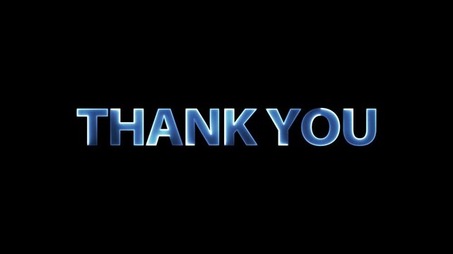 Neon glowing thank you text animation for social media and marketing