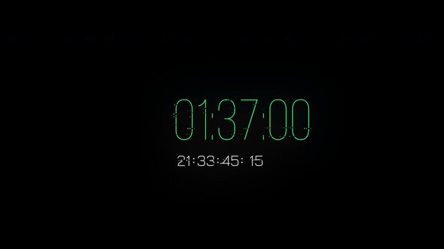 Digital countdown timer display showing passing time with precision.