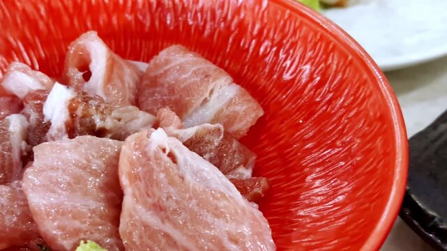 Close-up of premium akami and chutoro tuna sashimi beautifully arranged on a serving plate, highlighting fresh texture and authentic Japanese fine dining.