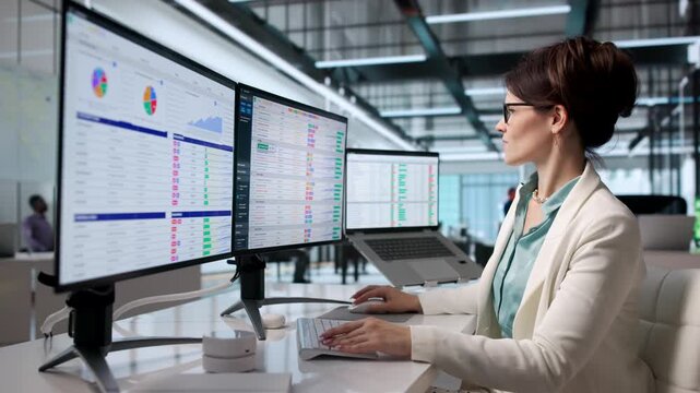 Medical Biller Carefully Entering Codes On Laptop