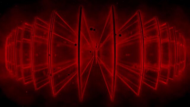 Red Cyber Light Fan Core Seamless 4K Laser Geometry VJ Loop
