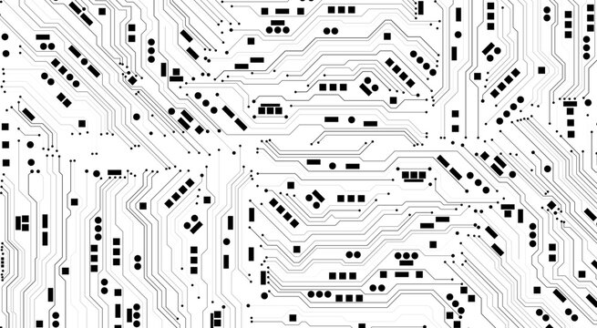 Monochrome Technology Circuit Background. Vector eps10