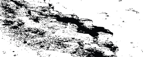 Obraz premium Abstract Black and White Grunge Distressed Texture Background with Organic Ink Splatter Pattern banner grunge design.