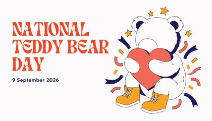 Fototapeta premium National teddy bear day celebration illustration isolated on white background