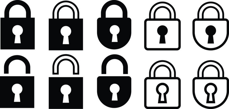 High Quality Padlock Vector Illustration Set Featuring Security Lock Elements, Padlock Symbols, and Protection Graphic Assets for Modern UI Design and Digital Branding.