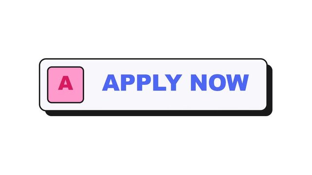 Minimalist 2D Flat Motion Graphic Apply Now Button UI Animation Overlay
