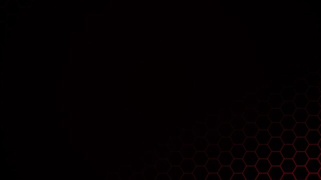 Abstract glowing red hexagonal honeycomb pattern background hexagon geometry