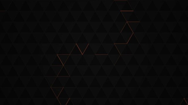 Abstract geometric triangle pattern with subtle orange glowing lines background