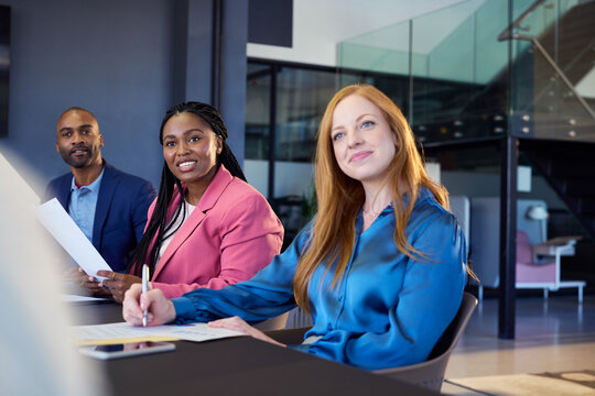 Black businesswoman at meeting with her colleague in office