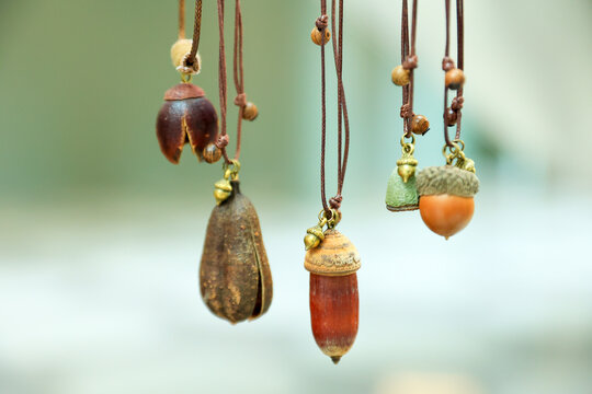 Stone necklaces sold in the store