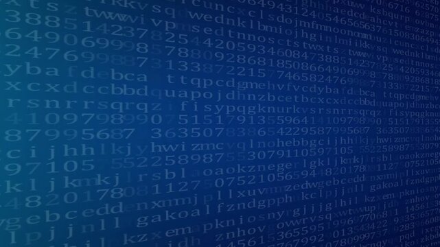 Dense background blocks process random alphanumeric text code continuously. Matrix data decryption routines look highly immersible across this digital code asset monitor. Code matrices run crisp.