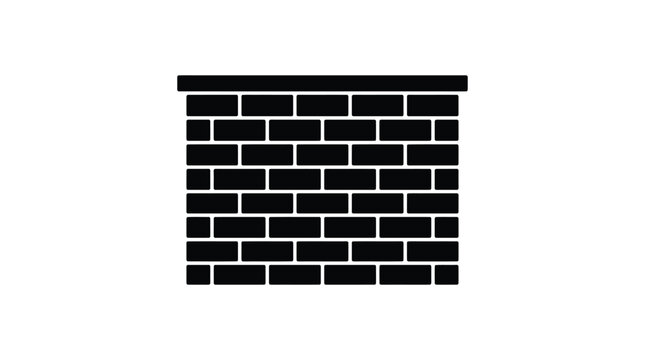 Brick wall silhouette against a white background