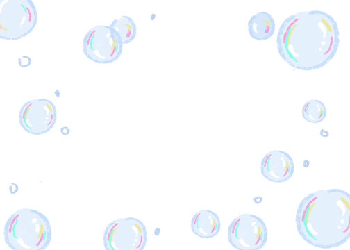 Dreamy soap bubbles with sparkling light accents overlay on transparent background.