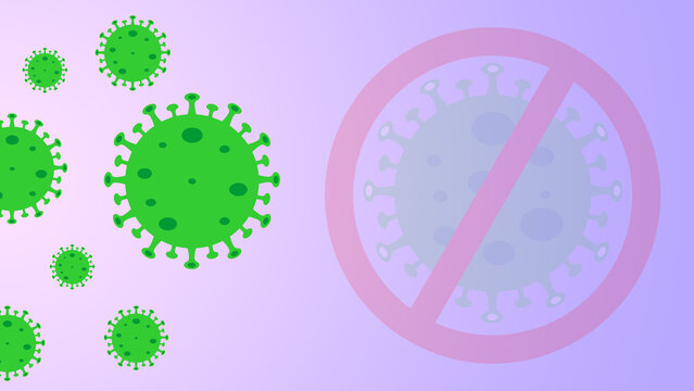 Anti Virus Protection Background with Coronavirus Symbol and Stop Sign Animation