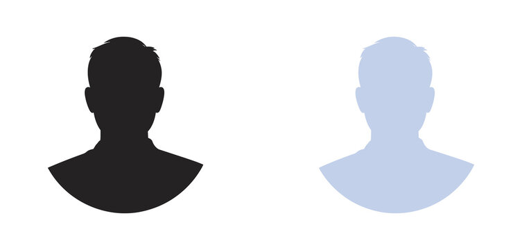 Default anonymous user portrait vector illustration featuring generic profile avatar, unidentified person, flat design, and simple account interface symbol.