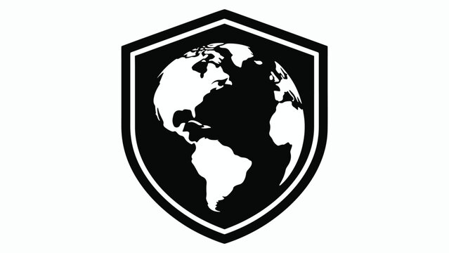 World Ozon Day globe inside protective shield emblem for environment protection ecology concept