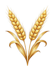 Obraz premium PNG Golden wheat ears illustration.