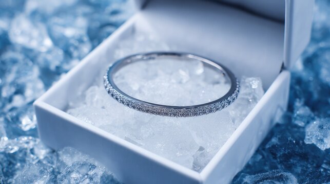 Diamond ring in white gift box