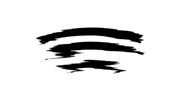 Grunge badge brush, hand drawn black sticker animation